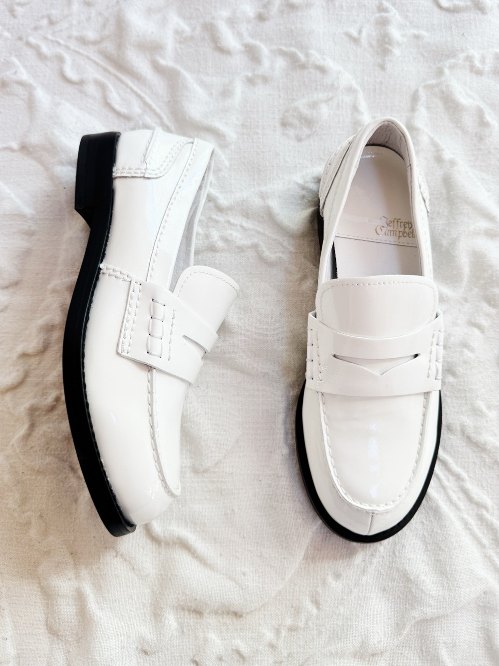 Jeffrey Campbell White Books Penny Loafer Size 5.5 New